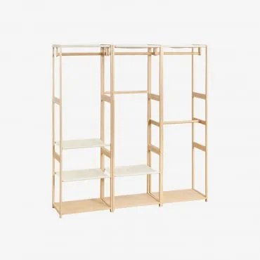 Deneb 3-częściowa Otwarta Szafa Modułowa Z Wieszakiem Na Ubrania Z Bambusa Miel - Sklum