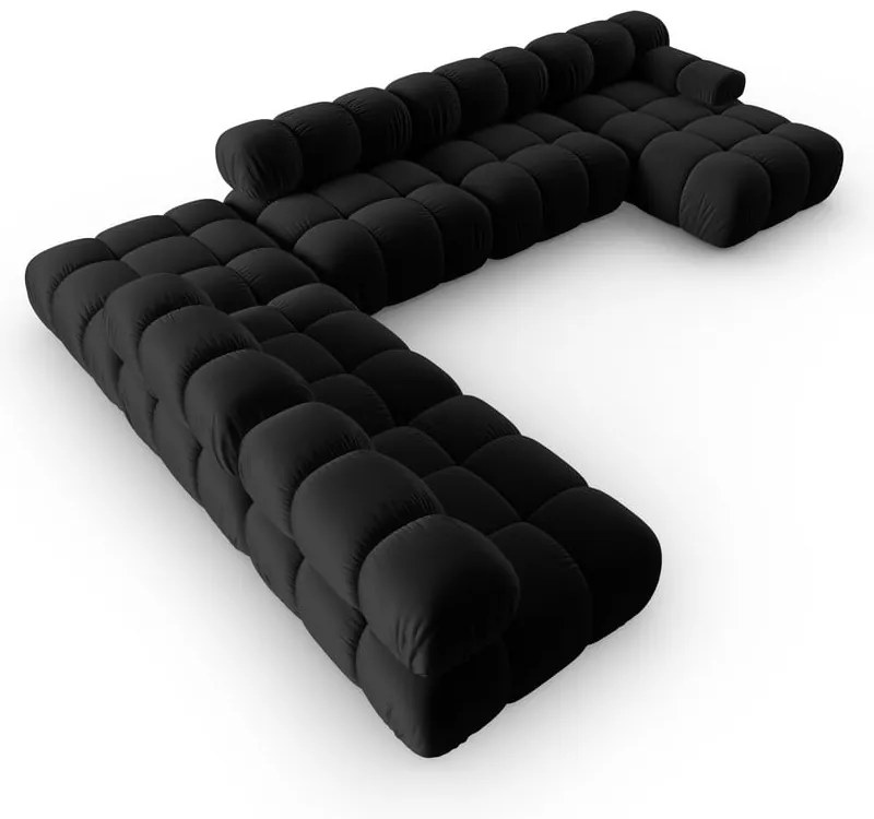 Czarna aksamitna sofa 379 cm Bellis – Micadoni Home