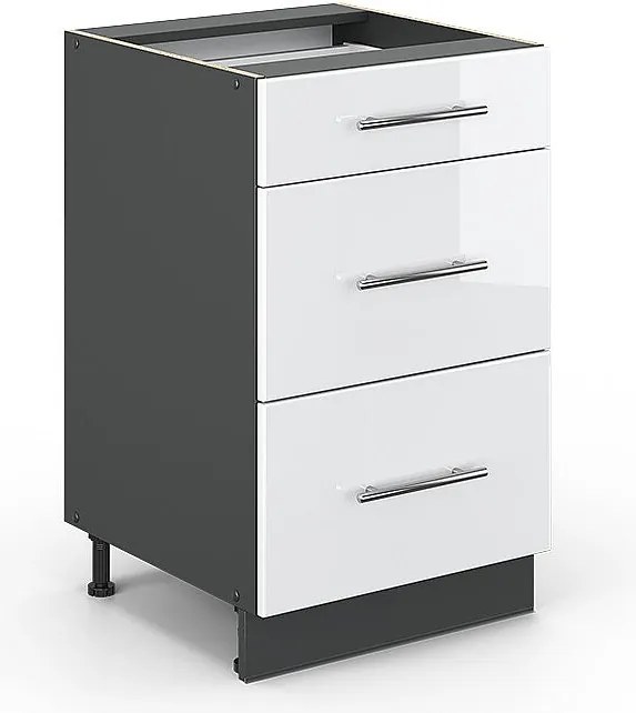 Szafka dolna do kuchni biały wysoki połysk 50x51.6x82 fame-line