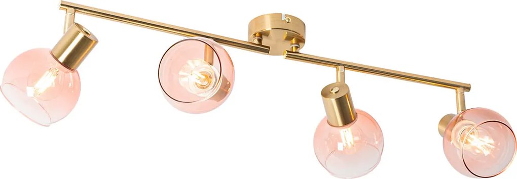 Inteligentny reflektor złoty z różowym szkłem w komplecie 4 Wi-Fi P45 - Vidro