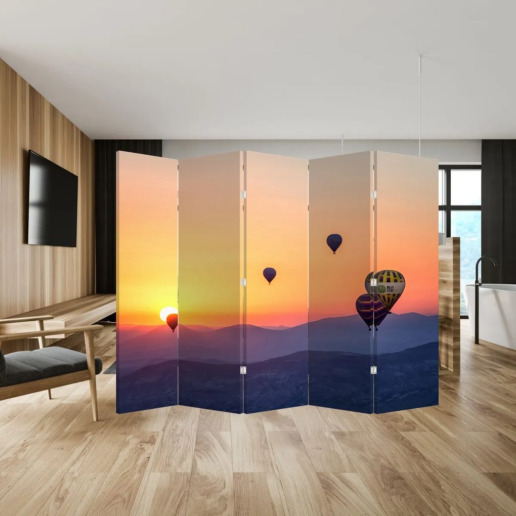 Parawan- Balony na ogrzane powietrze (210x170 cm)