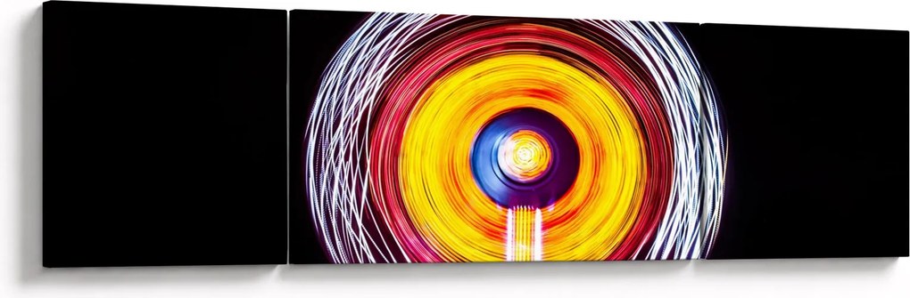 Obraz świateł w kręgu (170x50 cm)