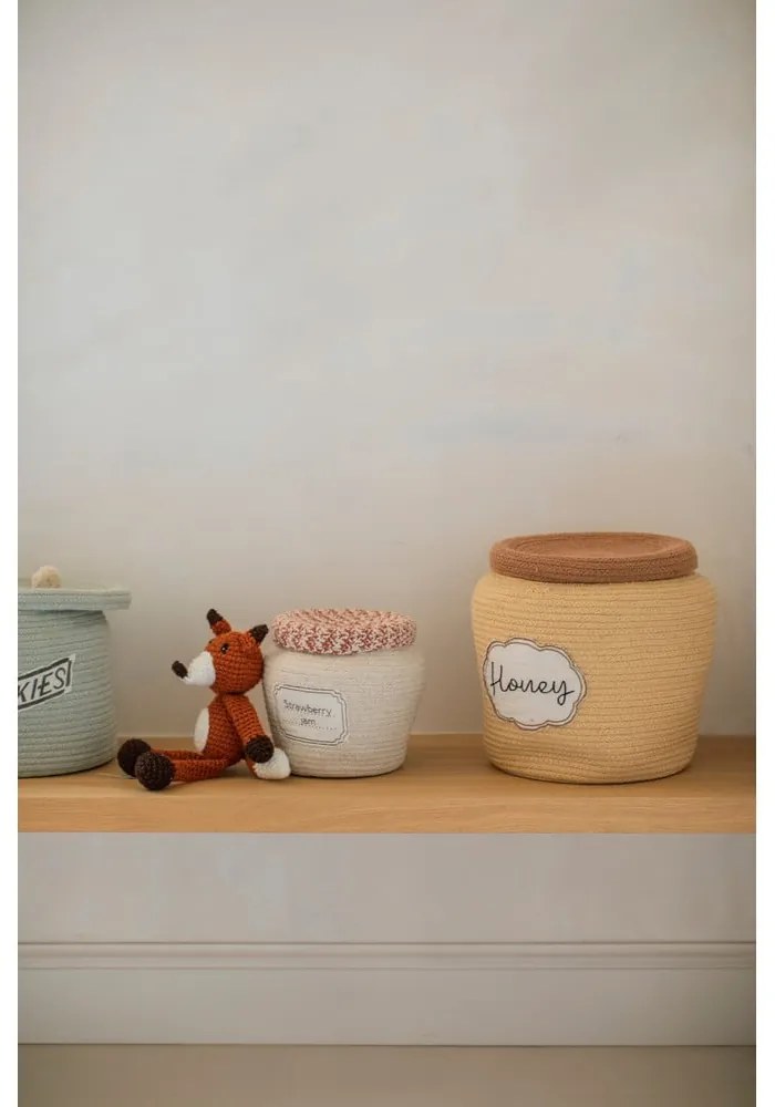 Jasnobrązowy tekstylny dziecięcy kosz na zabawki ø 28x27 cm Honey Pot – Lorena Canals
