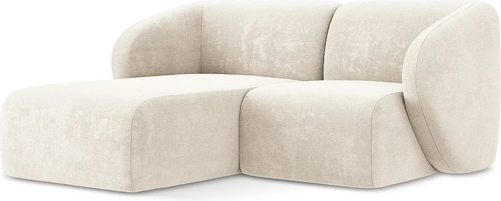 Narożnik lewostronny - z tkaniny szenilowej - jasny beż - LANI