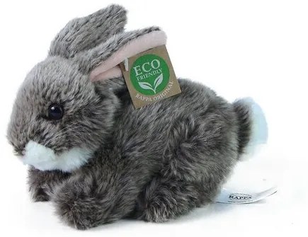 Rappa Pluszowy leżący królik ciemnoszary, 17 cm