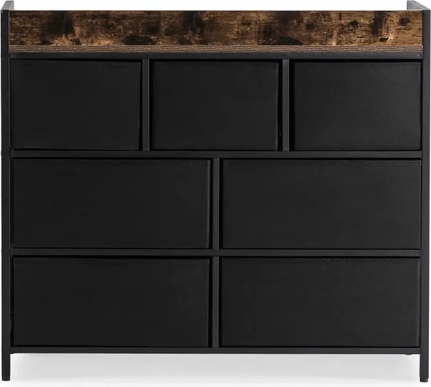 Komoda z Szufladami HUDSON 98 cm Dąb Rustykalny/Czarny Loft