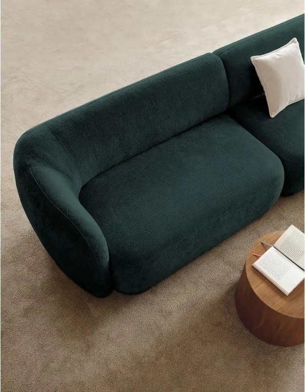 Narożnik NOBO Prawostronny system modułowy tkanina DressME 07 Zielony