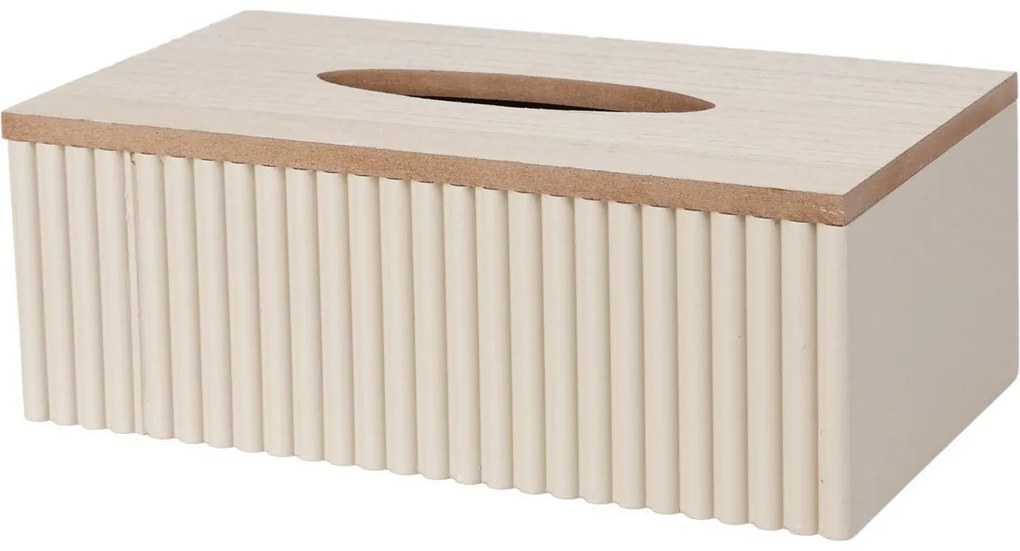 Pudełko na chusteczki higieniczne Stripes beige, 25 x 13,5 x 9 cm