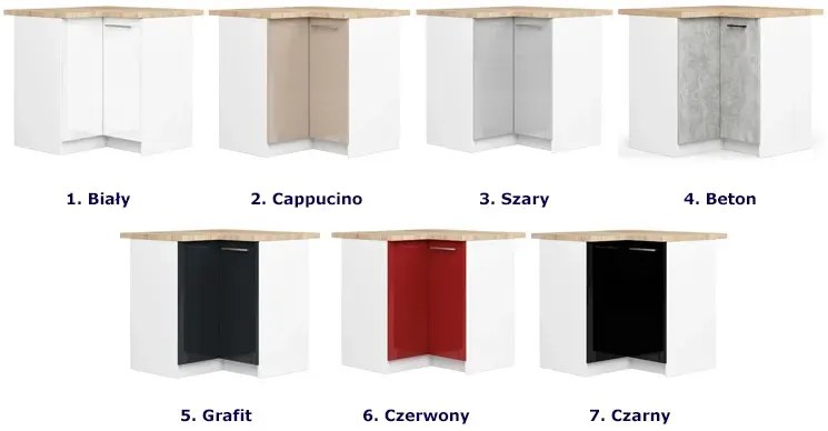 Grafitowa narożna szafka do kuchni A6-G74