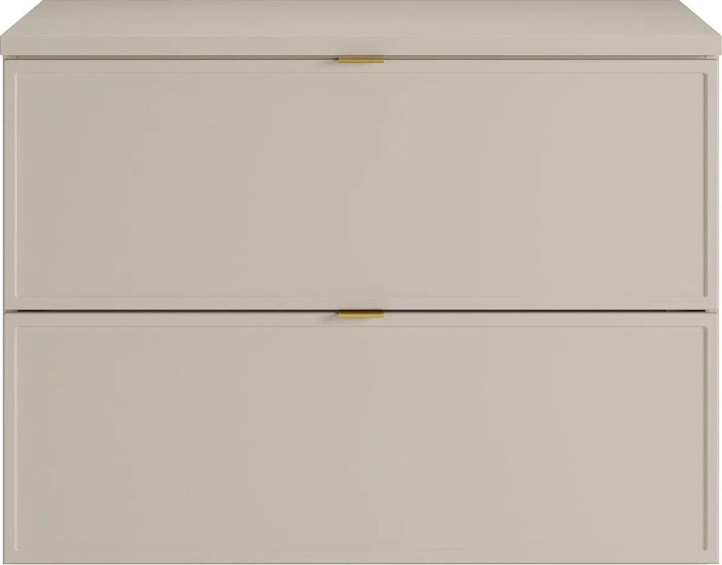 Wisząca szafka pod umywalkę z półką – beżowa – 80 cm – ONDIL