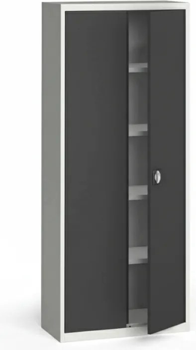 Szafa metalowa, 1950 x 800 x 400 mm, 4 półki, szara/ciemnoszara