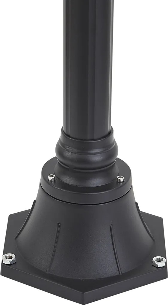 Klasyczna zewnętrzna lampa podłogowa czarna ze szkłem opalowym 140 cm IP44 - Champs