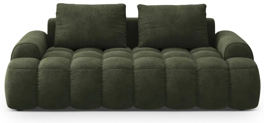 Zielona aksamitna sofa 200 cm Linz – Cosmopolitan Design