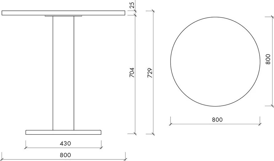 Okrągły stół z blatem w dekorze dębu ø 80 cm Sool – noo.ma