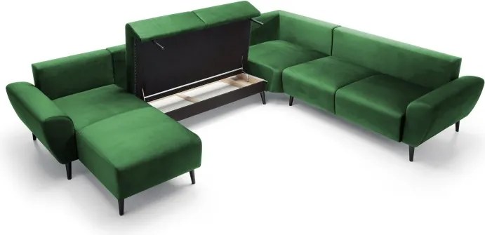 Narożnik BOSCO XL zestaw z elektryczną funkcją regulacji tkanina Monolith 37 Zielony WERSAL