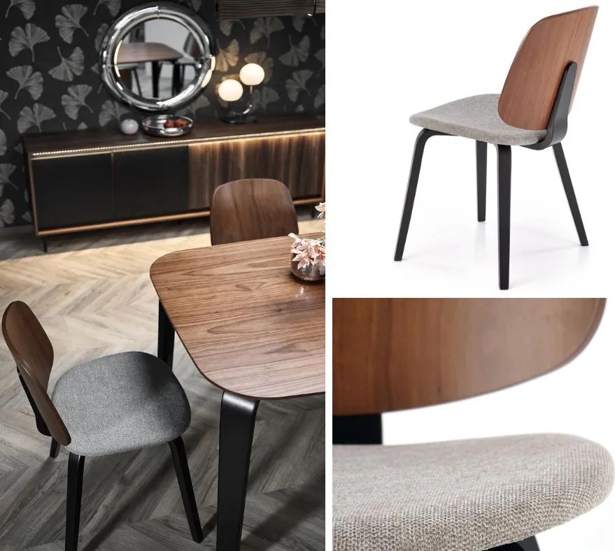 Krzesło z oparciem z giętej sklejki K563 Halmar