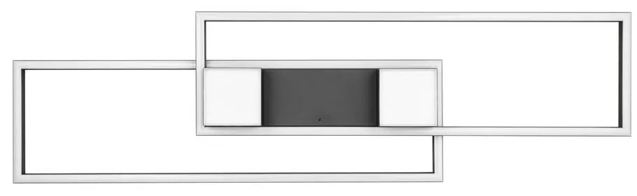 Czarno-biała lampa sufitowa LED ze zdalnym sterowaniem i ściemniaczem 28x100 cm Albany – Trio