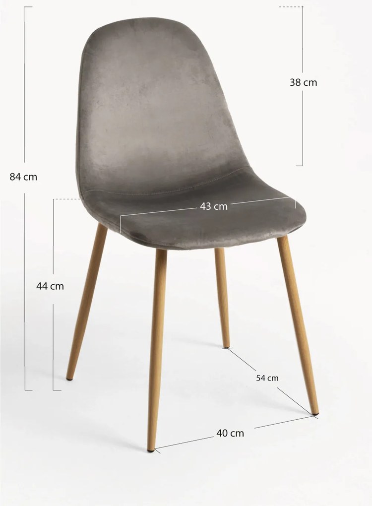 Zestaw 4 aksamitnych krzese Teok