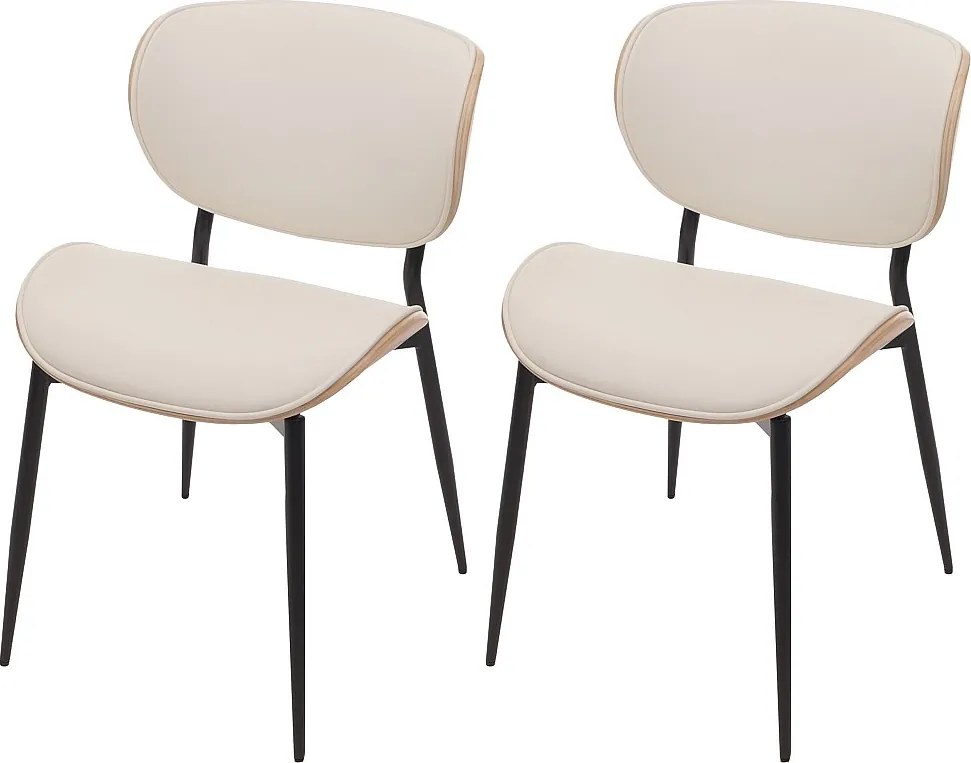 Krzesło do jadalni MCW-O45 (zestaw 2 sztuk),  naturalny, biały