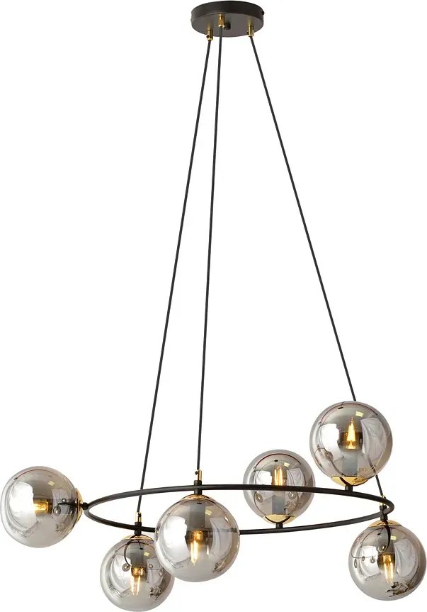 Nowoczesna lampa wisząca z grafitowymi kloszami - D109 K3-D13
