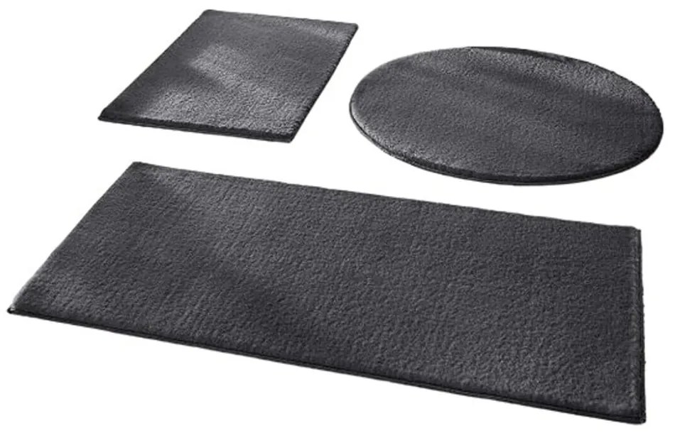 Ciemnoszare dywaniki łazienkowe zestaw 3 szt. 50x90 cm – Mila Home