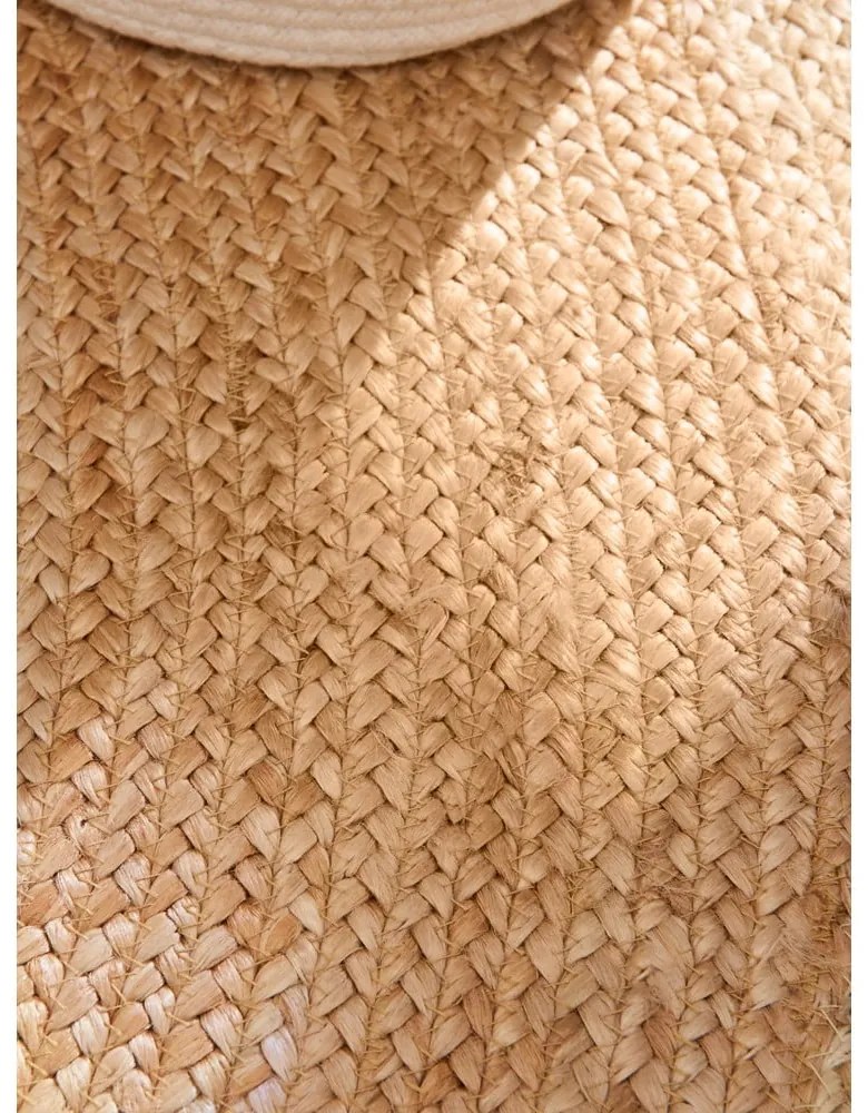 Okrągły dywan z juty dwustronny/tkany ręcznie w kolorze kości słoniowej ø 100 cm Jutta Ivory – Hanse Home