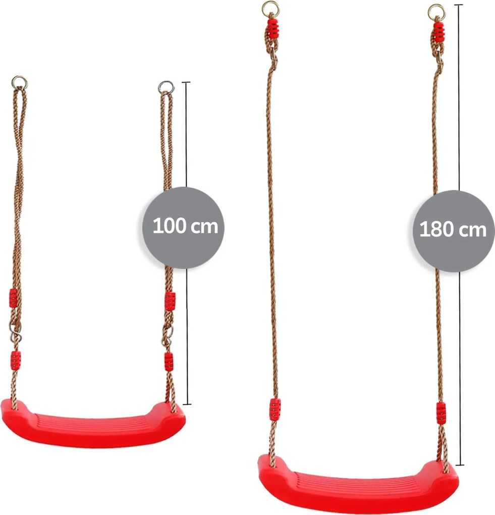 Huśtawka ogrodowa dla dzieci plastikowa Zoya czerwona 100 kg