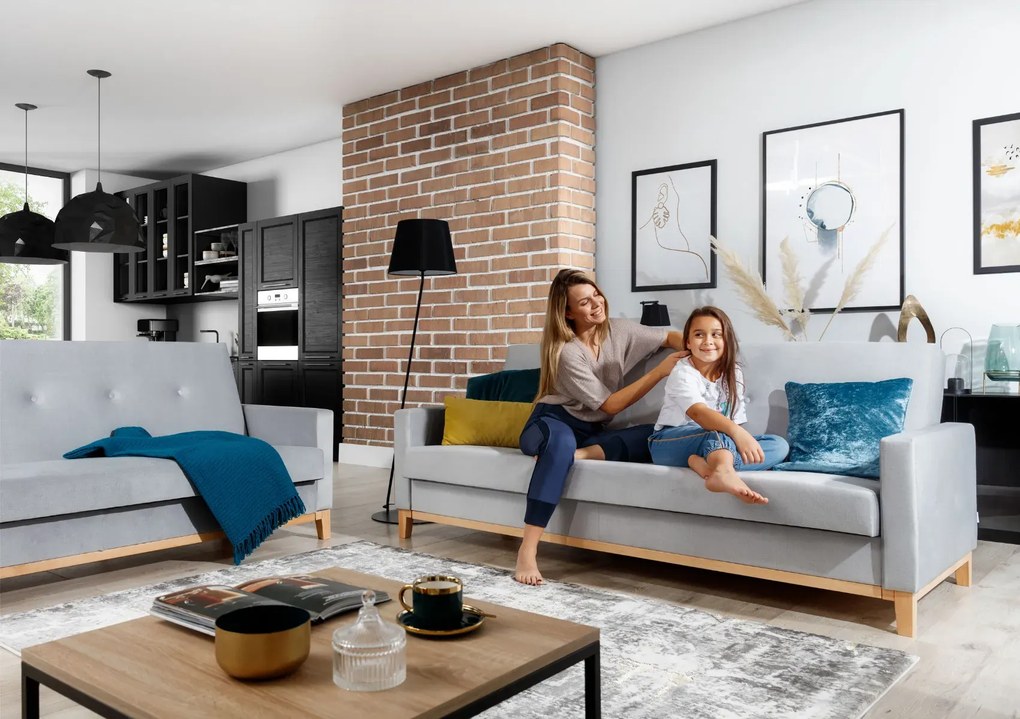 Sofa rozkładana z funkcją spania SELENE VELVET zielona ELTAP