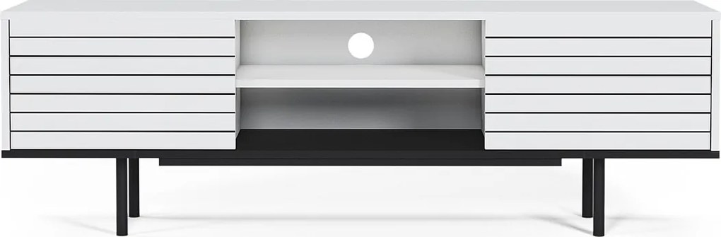 Szafka RTV APOLLO - biały / czarny, 50,5x160x35