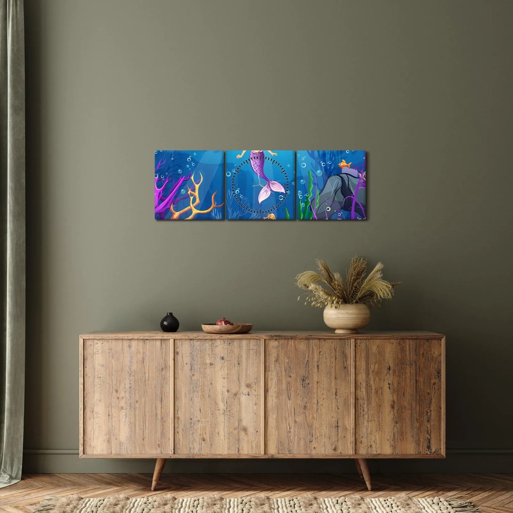 Obraz - Wróżka wody (z zegarem) (90x30 cm)