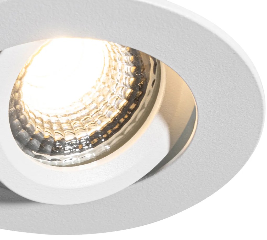 Set van 6 inbouwspots wit kantelbaar 6,5cm incl. LED IP54 ultra slim - Pupil Oswietlenie wewnetrzne