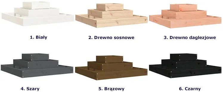 Biała trzypoziomowa drewniana donica ogrodowa - Edir