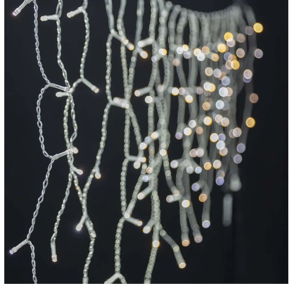 Nedis WIFILXC03W250 - LED Kurtyna bożonarodzeniowa 240xLED/8 funkcji 8m IP65 Wi-Fi Tuya