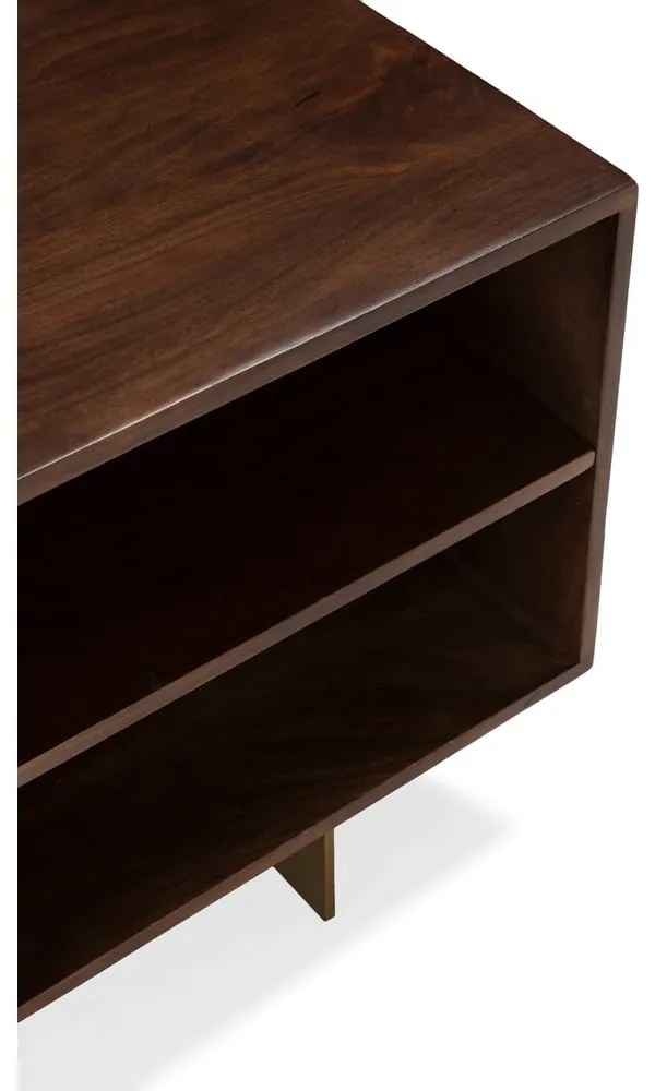 Brązowa szafka pod TV z litego drewna mango 145x55x40 cm Trisha – MOME