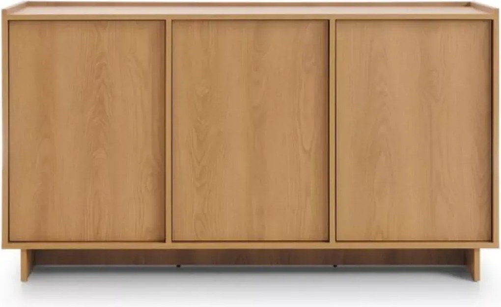 Komoda Vabres 147 cm dąb karmel 3 drzwi push to open nowoczesna skandynawska