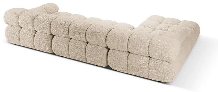 Beżowy narożnik modułowy z materiału bouclé (lewostronny) Bellis – Micadoni Home