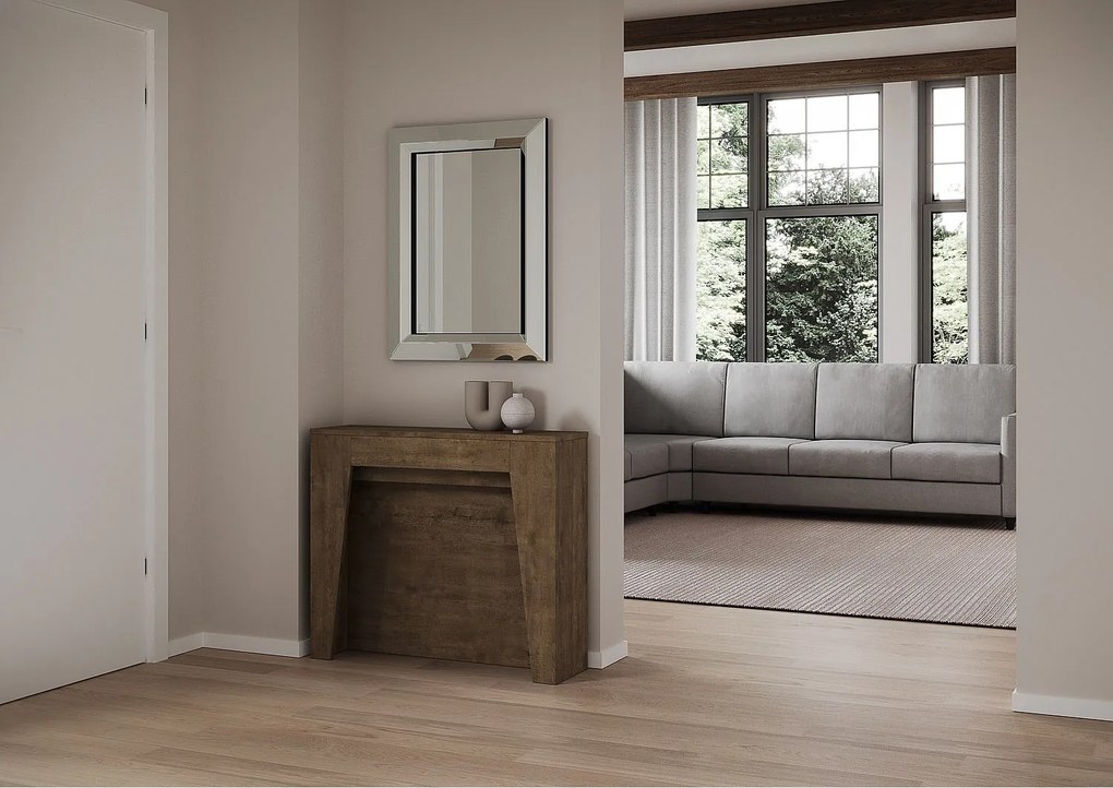 Konsola rozkładana 90x25/211 cm Anea Orzech wewnętrzne przedłużenia