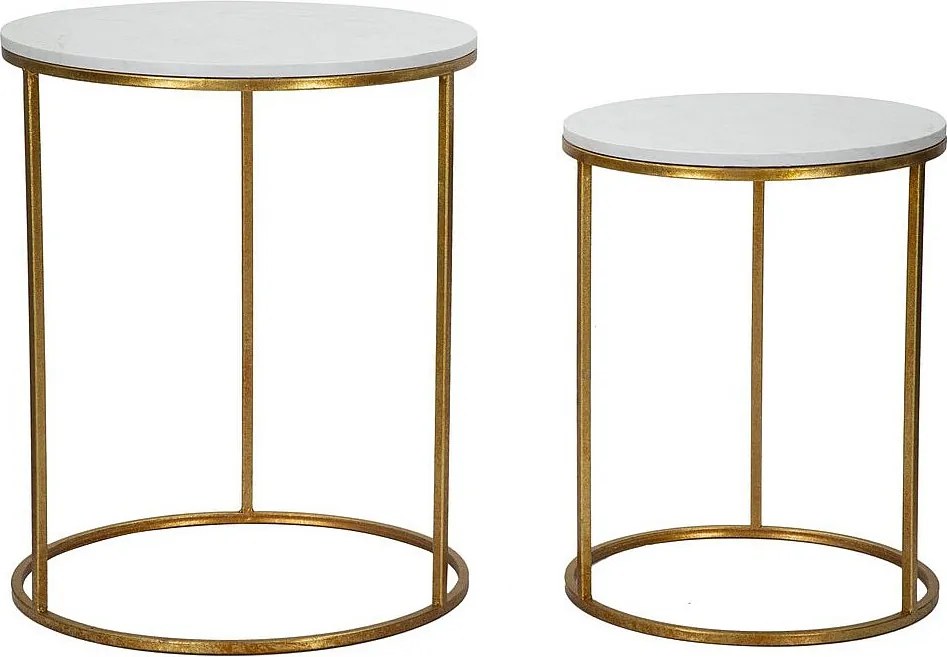 Zestaw Stolików Pomocniczych VKH534, Złoto, 52x52x63 cm, Kendra Home