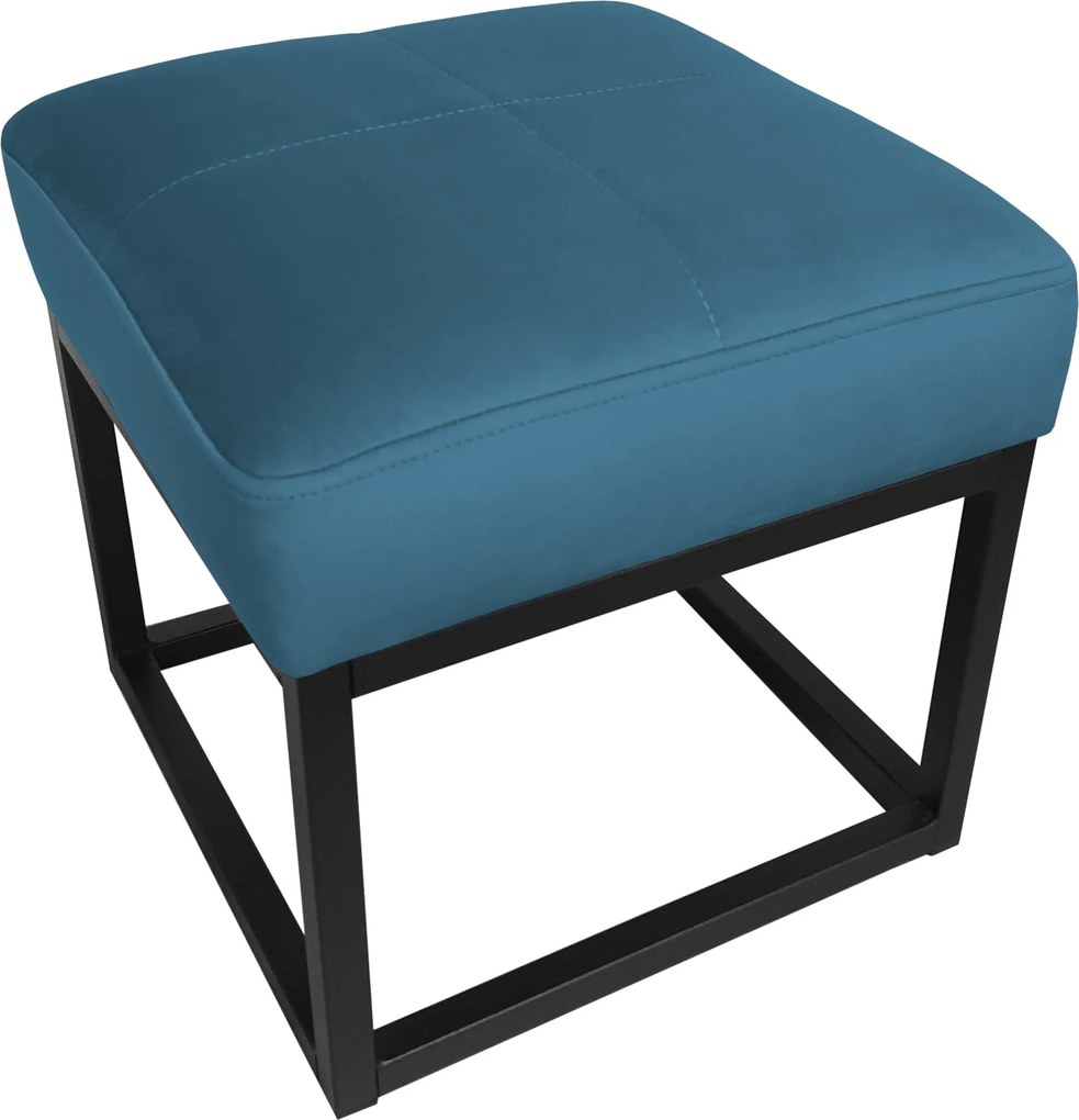Pufa MAX tkanina Welur loft ławka podnóżek metal : Kolor Stelaża - Czarny , Kolor tkaniny - VELVET - MG33, Typ tkaniny - Velvet