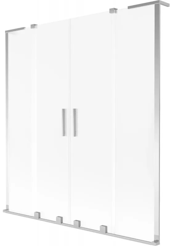 Mexen Velar L Duo parawan nawannowy 2-skrzydłowy rozsuwany 140 x 150 cm, szron, chrom - 896-140-003-32-01
