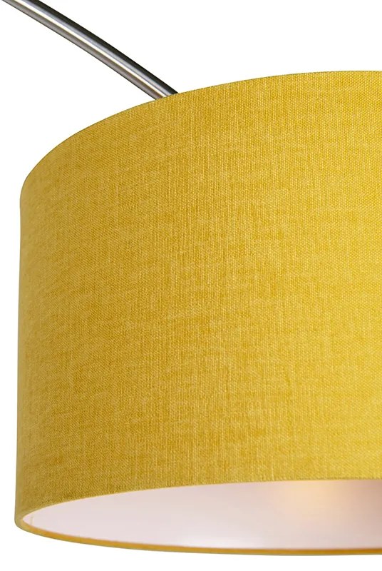 Luk Stalowa lampa łukowa z żółtym kloszem 35/35/20 - XXL Nowoczesny Oswietlenie wewnetrzne