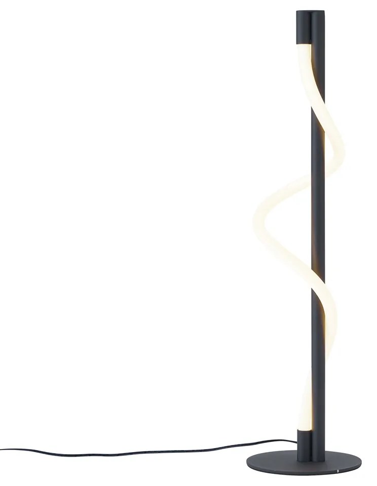 Nowoczesna lampa stołowa czarna z wbudowaną diodą LED z 3-stopniową regulacją ściemniania - Twirl