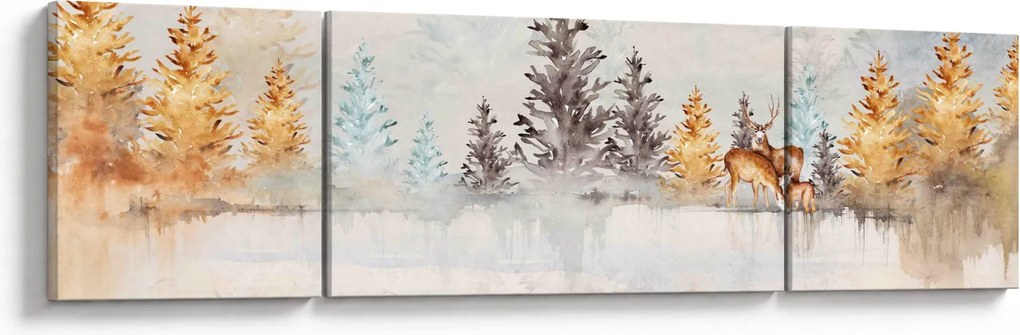 Obraz - Akwarelowy las (170x50 cm)