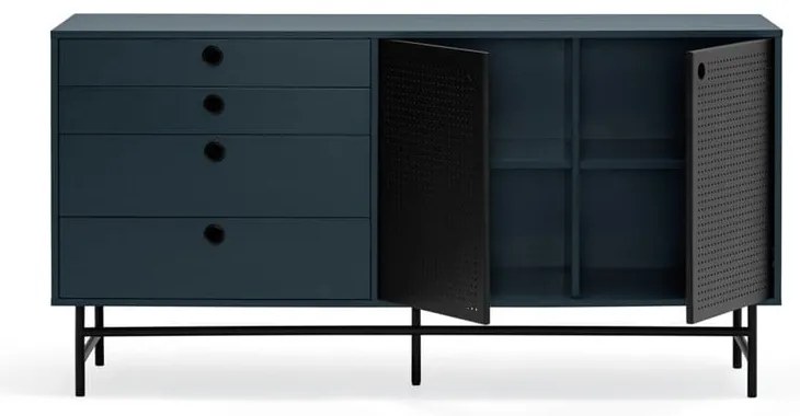 Czarno-niebieska komoda Teulat Punto, szer. 150 cm