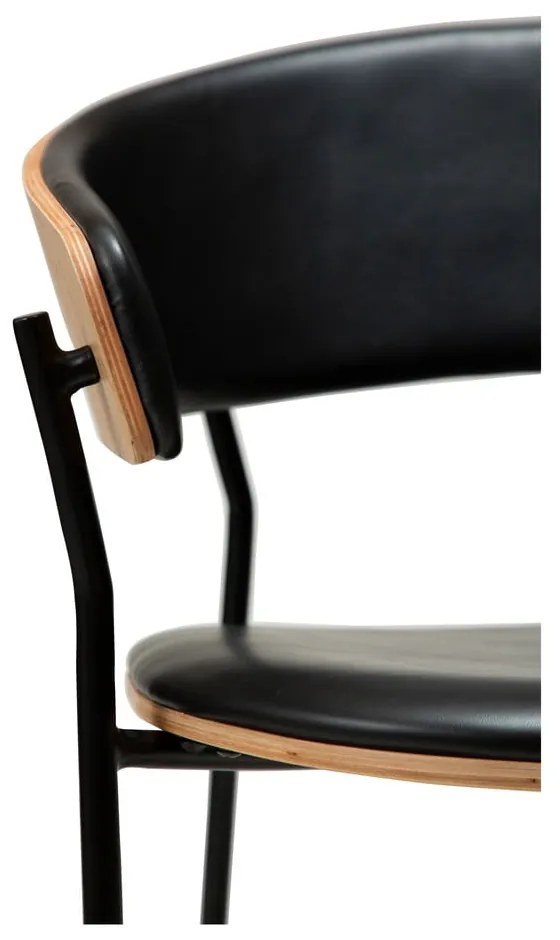 Czarny/w jasnym naturalnym kolorze fotel jadalniany z podłokietnikami Crib – DAN-FORM Denmark