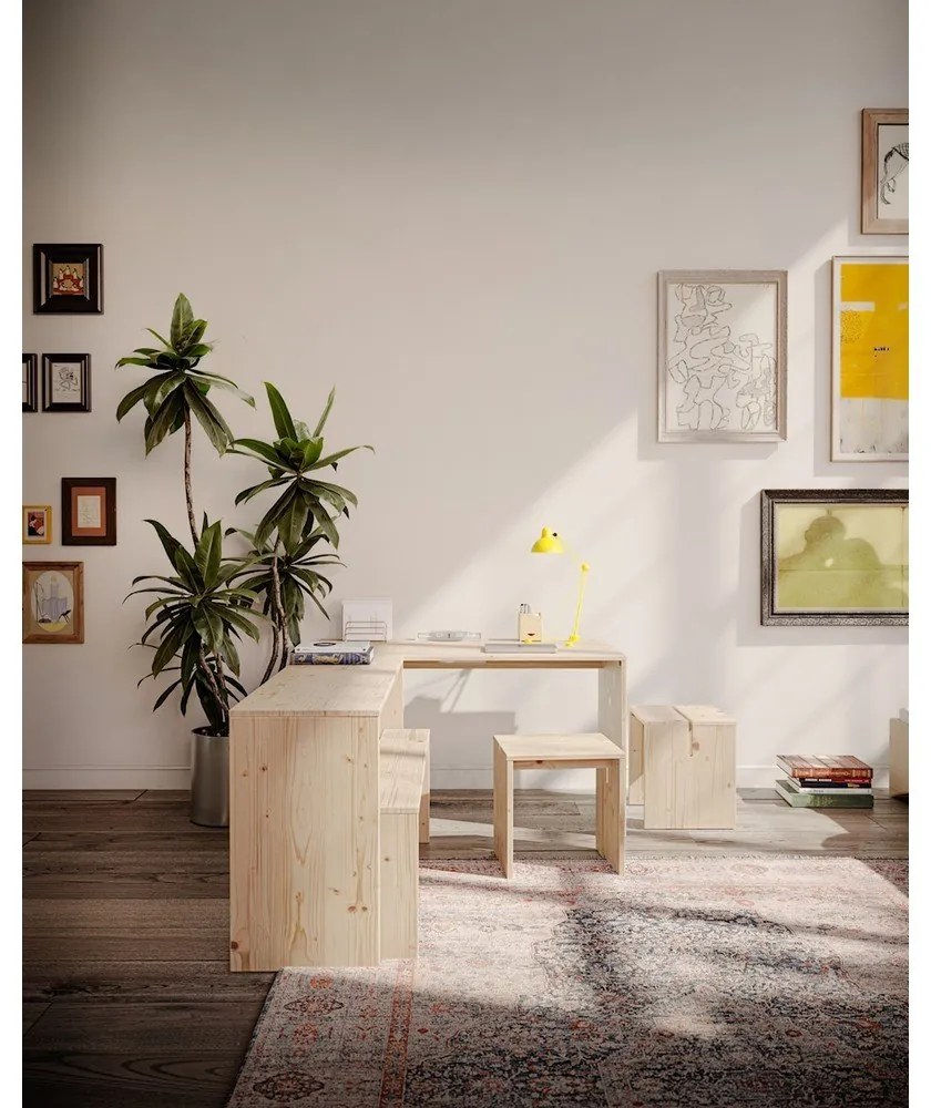 Stołek z litego drewna sosnowego w naturalnym kolorze Join-In – Karup Design