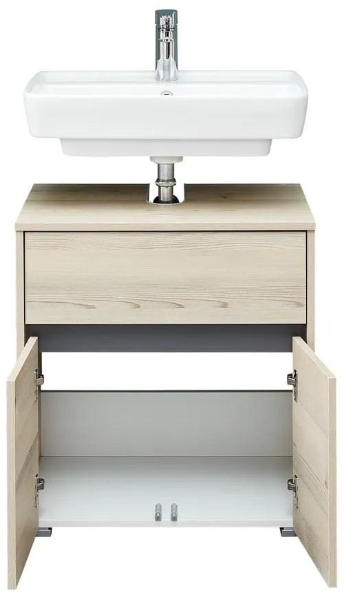 Szafka bez umywalki w dekorze sosny w naturalnym kolorze 64x60 cm Quickset 393 – Pelipal