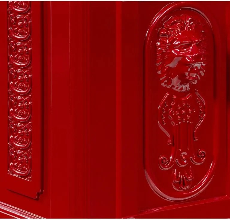 Skrzynka na listy antyczna czerwona