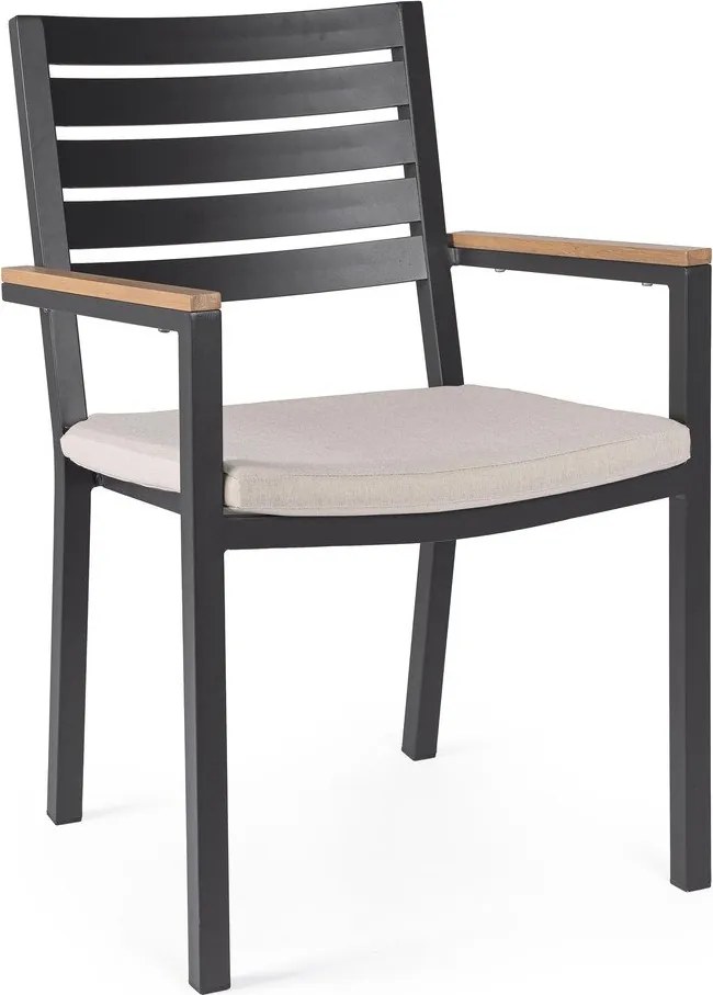 Antracytowe metalowe krzesło ogrodowe Henna – Bizzotto