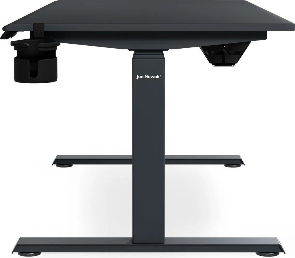 Biurko elektryczne z regulacją wysokości ergonomiczne antracytowe,1400x700 mm: ARIA